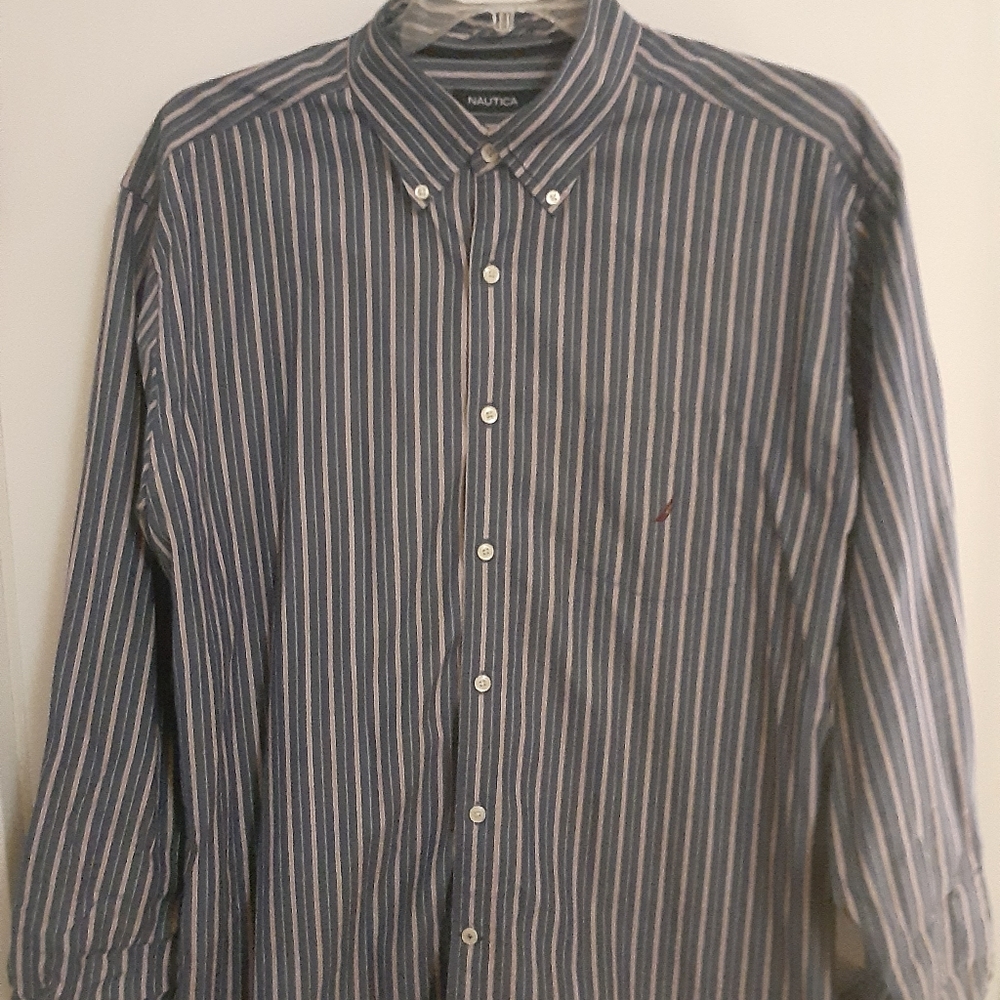 Nautica dress shirt XL blue
